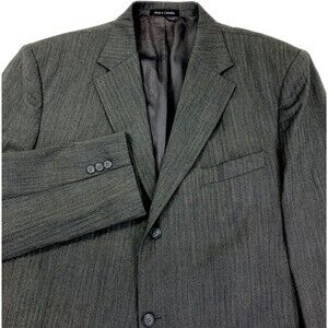 Dorchester Vtg Tweed Wool Sport Coat Monarch 110s Herringbone Gray 44 46 XL Prep